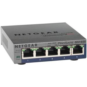 NETGEAR 5 Port Gigabit Ethernet Managed Network Switch (GS305E) – Desktop or Wall Mount, Home Network Hub, Office Ethernet Splitter, Silent Operation(5 Port)