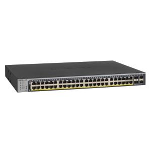 NETGEAR 52-Port Gigabit Ethernet Smart Managed Pro PoE Switch (GS752TP) – with 48 x PoE+ @ 380W, 4 x 1G SFP, Desktop/Rackmount, and ProSAFE Lifetime Protection (Renewed)