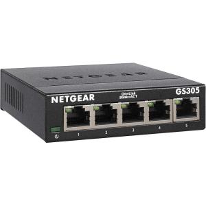 NETGEAR GS305, 5 Port Gigabit Ethernet Network Switch, Ethernet Splitter, Hub, Desktop, Sturdy Metal, Fanless, Plug and Play(5 Port)