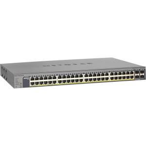 NETGEAR GS752TP-100NAS 48-Port Gigabit Ethernet Smart Managed Pro Switch, 4 SFP GbE Fiber Ports, Poe/PoE+, 384w, ProSAFE Lifetime Protection (GS752TP)(48 Port | 384W)