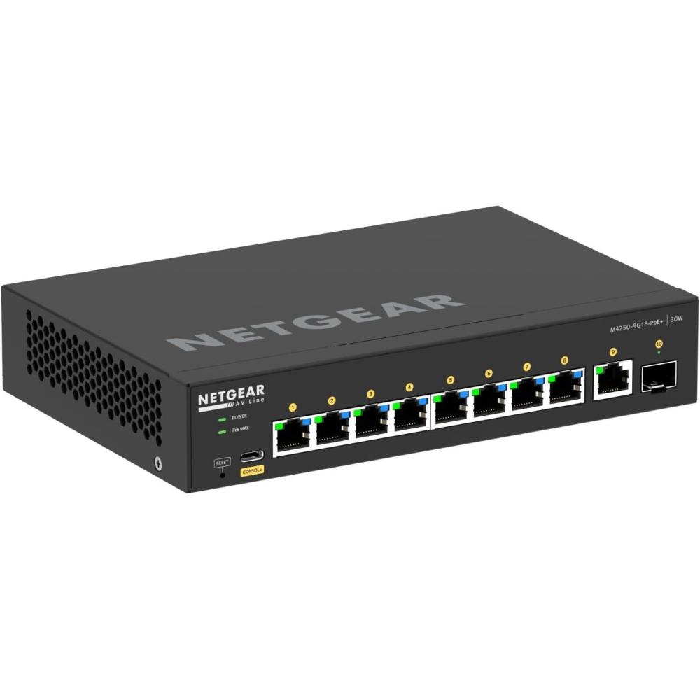 image:imageNetgear AV Line GSM4210PD 10Port PoE Managed L3 Network Switch M42509G1FPOE w Power Adapter Renewed