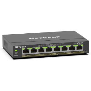 NETGEAR 8-Port Ultra60 PoE Multi-Gigabit Ethernet Plus Switch (MS108EUP) – Managed, with 4 x PoE++ and 4 x PoE+ @ 230W, Desktop or Wall Mount (Renewed)(8 Port | 8xPoE+ 62W)