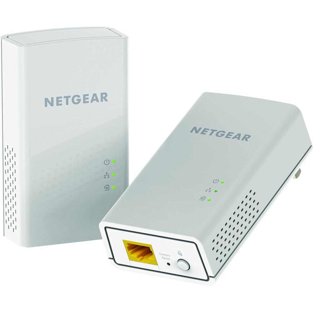 image:imageNETGEAR Powerline Adapter Kit 1000 Mbps WallPlug 1 Gigabit Ethernet Ports PL1000100PAS1200 Mbps