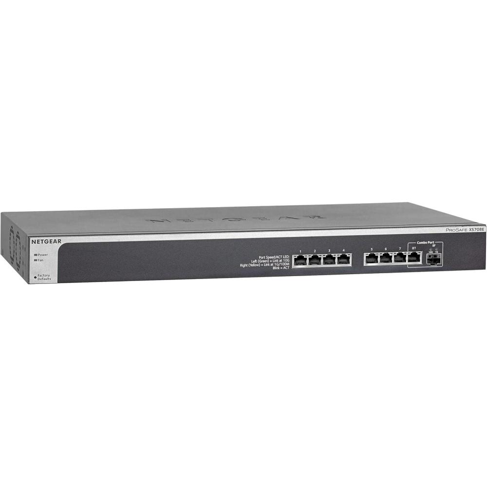image:imageNETGEAR 8Port 10Gig Smart Managed Plus Switch 8x10GBASET 1xSFP 10xSFP ProSAFE Lifetime Protection XS708E