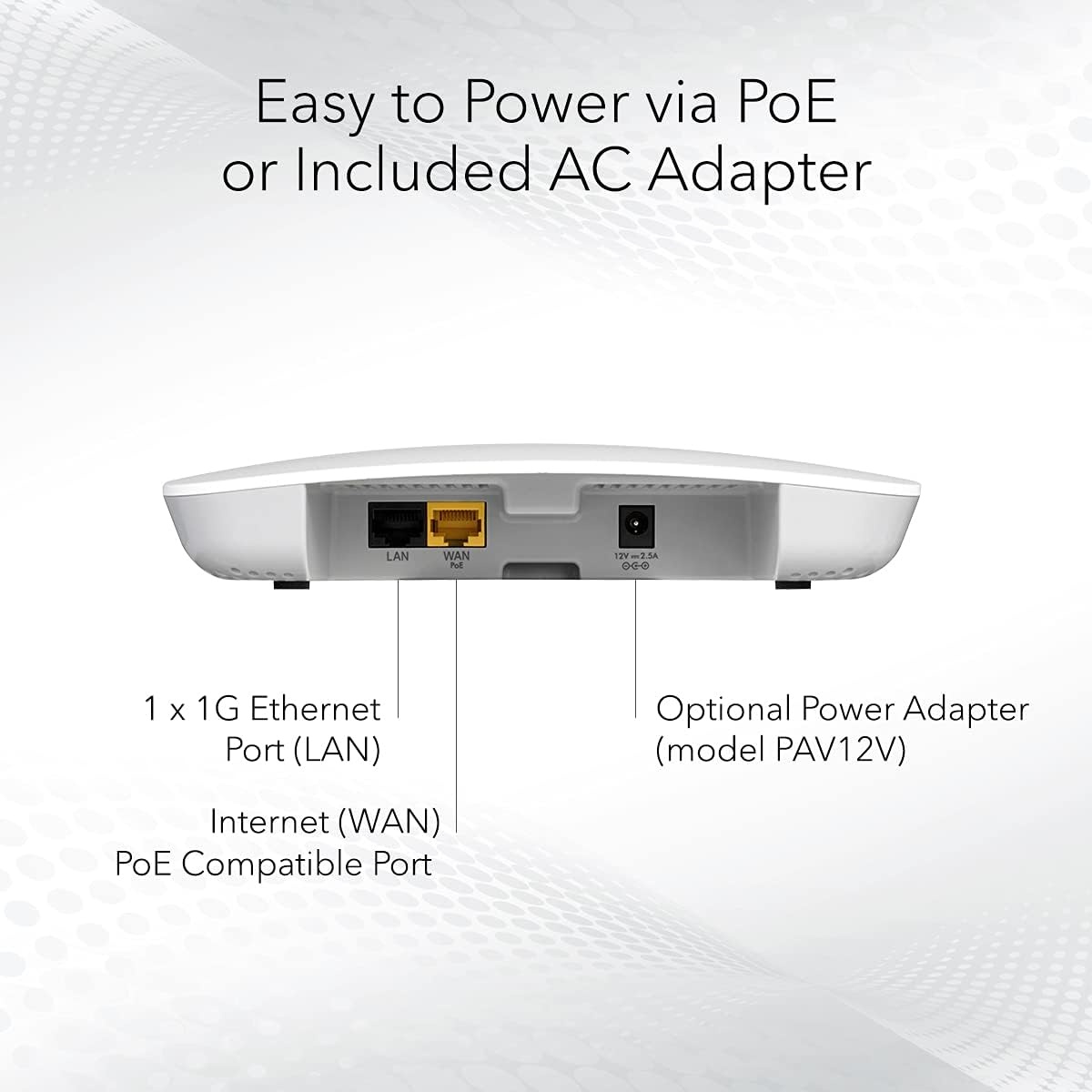 image:imageNETGEAR Wireless Access Point WAC510PA DualBand AC1300 WiFi 5 Speed Up to 200 Client Devices1 x 1G Ethernet LAN PortMUMIMO PoE or Included Power Adapter Renewed