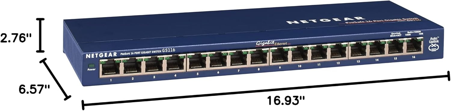 image:imageNETGEAR 5Port Gigabit Ethernet Unmanaged Switch GS105NA Desktop or Wall Mount Pack of 816 Port Blue