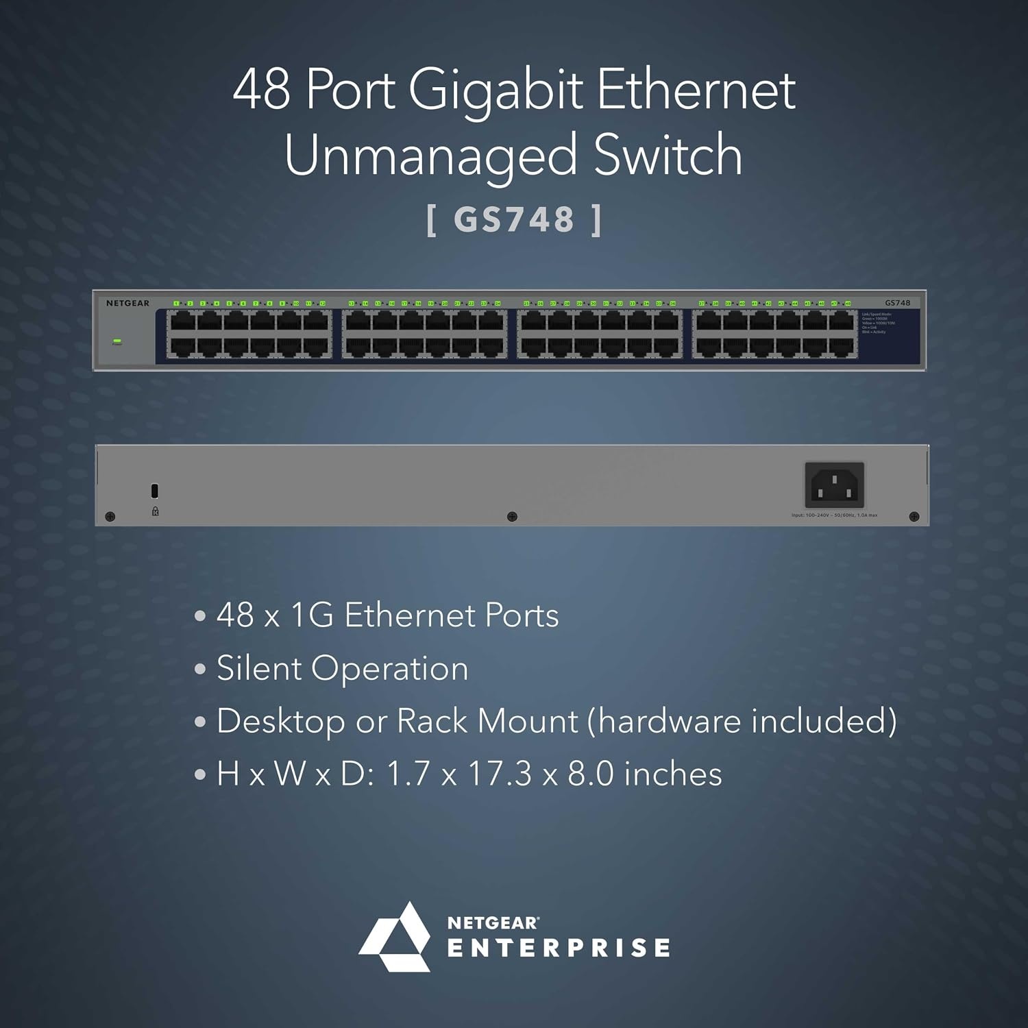 image:imageNETGEAR 5Port Gigabit Ethernet Unmanaged Switch GS105NA Desktop or Wall Mount Pack of 848 Port Rack Mount