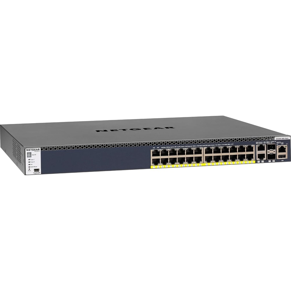 image:imageNetgear M430028GPoE 24x1G PoE 2x10GBASET 2xSFP Stackable Switch 1000W PSU GSM4328PB100NES